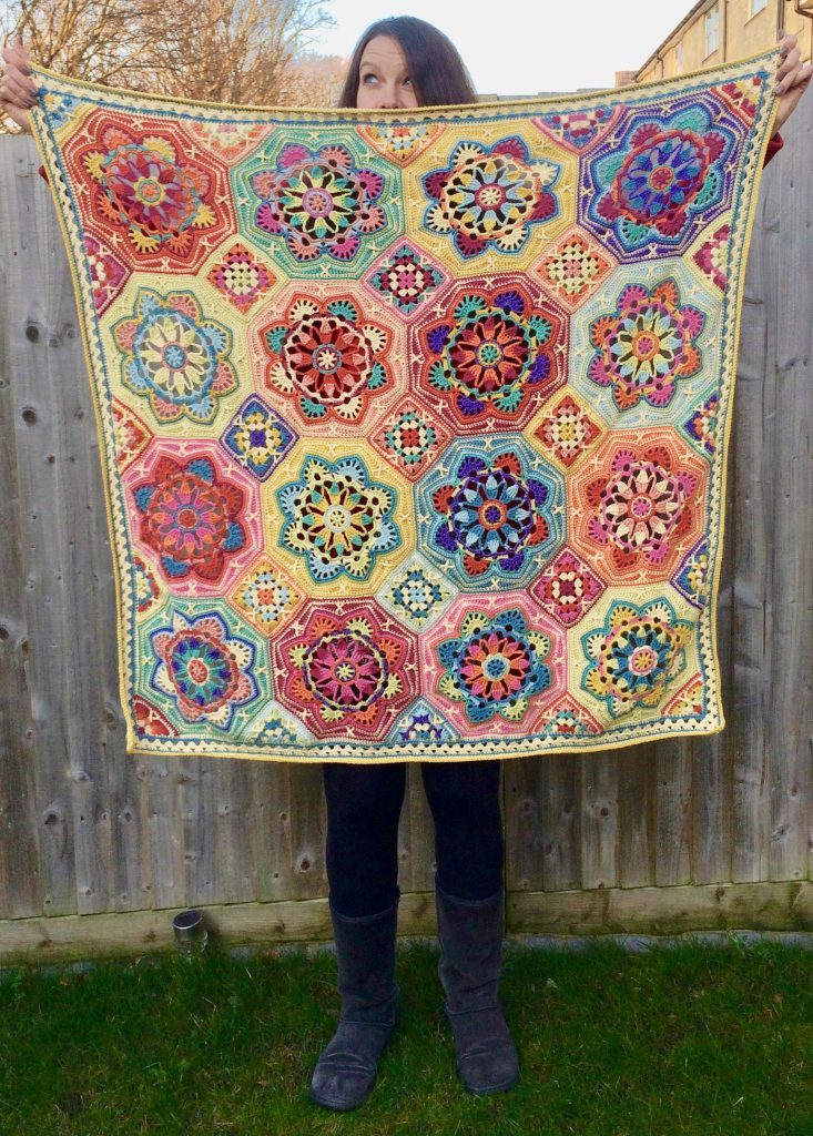 Julia with the Persian tiles eastern jewels crochet blanket